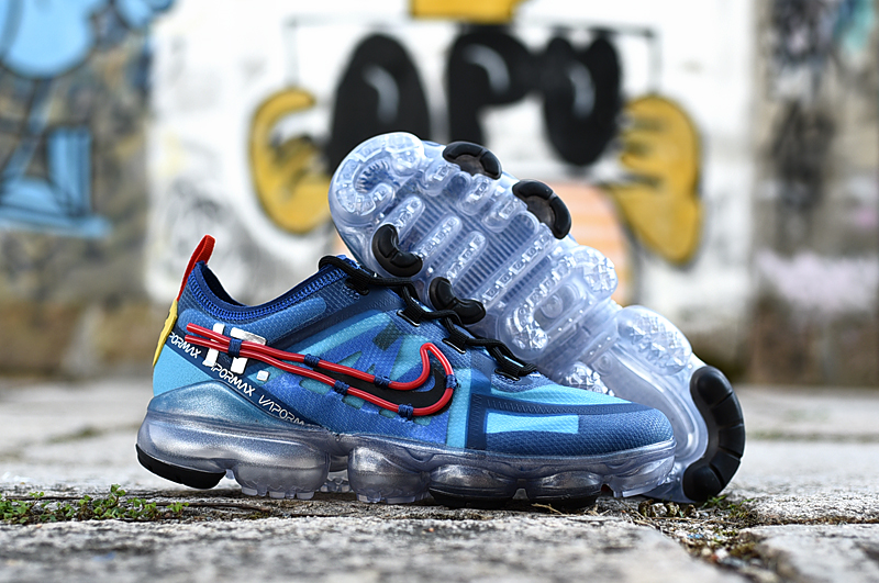 2019 Off-white Nike Air VaporMax Blue Red Black Shoes - Click Image to Close